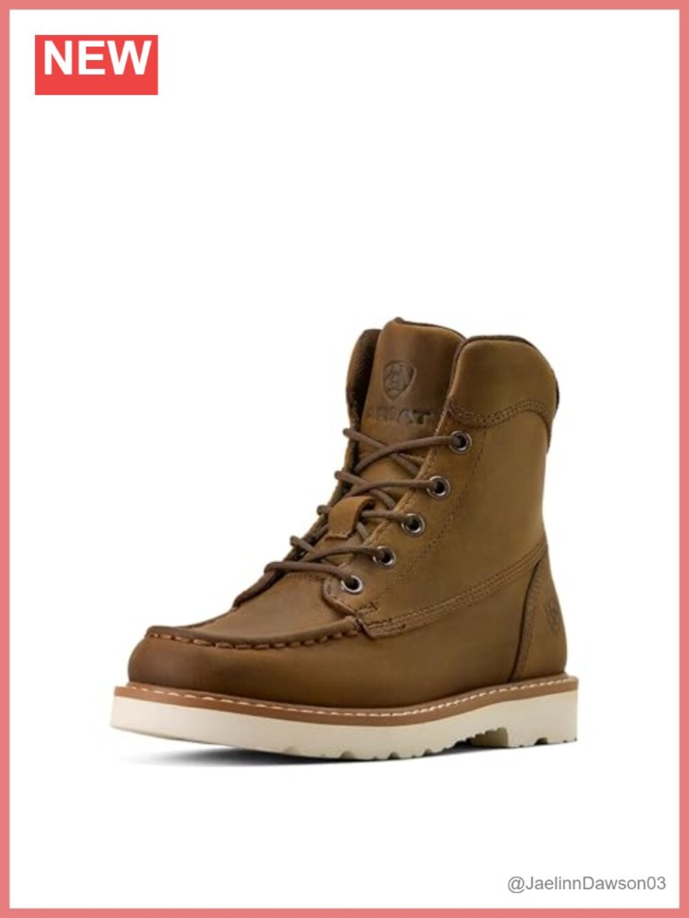 Unisex Youth Ankle Moc Toe Lace Up Work Boot Faux Leather Rubber Sole